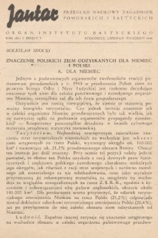 Jantar : przegląd naukowy zagadnień pomorskich i bałtyckich : organ Instytutu Bałtyckiego. 1946, nr 3