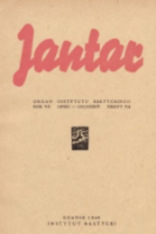 Jantar : przegląd naukowy zagadnień regionu bałtyckiego : organ Instytutu Bałtyckiego. 1949, nr 3/4