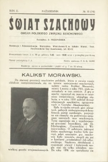 Świat Szachowy : organ Polskiego Związku Szachowego. R. 2, 1928, nr 10
