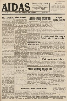 Aidas : vilniaus lietuvių laikraštis eina tris kartus savaitėje : duoda nemokamus priedus ūkininkams-„ūkininką”, Vaikams-„Varpelį”. 1938, nr 65