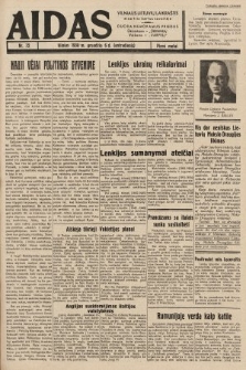 Aidas : vilniaus lietuvių laikraštis eina tris kartus savaitėje : duoda nemokamus priedus ūkininkams-„ūkininką”, Vaikams-„Varpelį”. 1938, nr 72