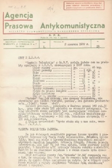 Agencja Prasowa Antykomunistyczna : APA. 1937, nr 29