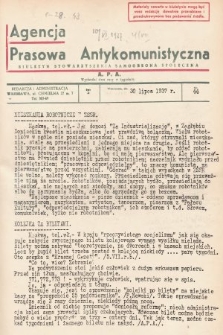 Agencja Prasowa Antykomunistyczna : APA. 1937, nr 44