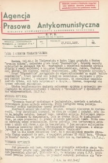 Agencja Prasowa Antykomunistyczna : APA. 1937, nr 49
