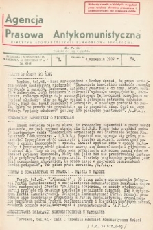Agencja Prasowa Antykomunistyczna : APA. 1937, nr 54