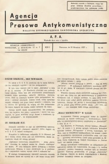 Agencja Prasowa Antykomunistyczna : APA. 1937, nr 55