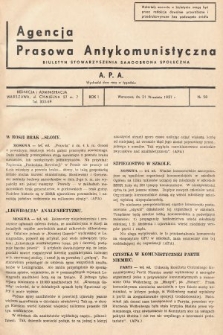 Agencja Prasowa Antykomunistyczna : APA. 1937, nr 58