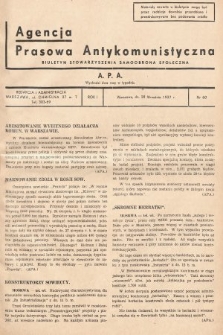 Agencja Prasowa Antykomunistyczna : APA. 1937, nr 60