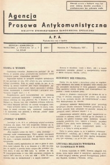 Agencja Prasowa Antykomunistyczna : APA. 1937, nr 61