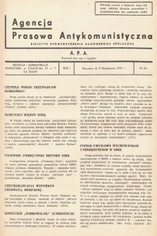 Agencja Prasowa Antykomunistyczna : APA. 1937, nr 62