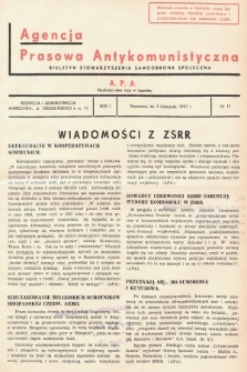 Agencja Prasowa Antykomunistyczna : APA. 1937, nr 71