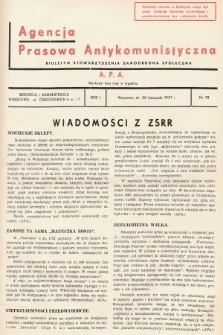 Agencja Prasowa Antykomunistyczna : APA. 1937, nr 78