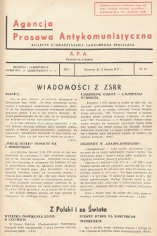 Agencja Prasowa Antykomunistyczna : APA. 1937, nr 79