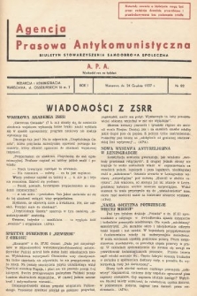 Agencja Prasowa Antykomunistyczna : APA. 1937, nr 82