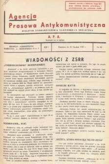 Agencja Prasowa Antykomunistyczna : APA. 1937, nr 83