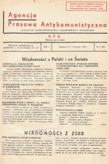 Agencja Prasowa Antykomunistyczna : APA. 1938, nr 2