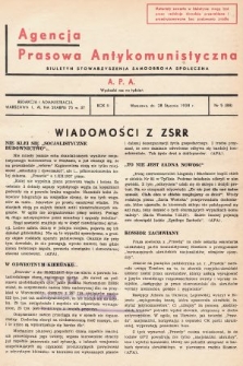 Agencja Prasowa Antykomunistyczna : APA. 1938, nr 5