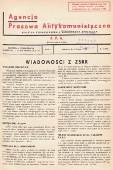 Agencja Prasowa Antykomunistyczna : APA. 1938, nr 6