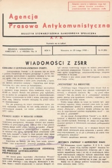 Agencja Prasowa Antykomunistyczna : APA. 1938, nr 9