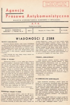 Agencja Prasowa Antykomunistyczna : APA. 1938, nr 10