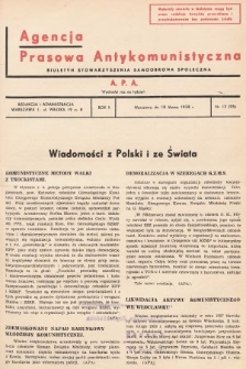Agencja Prasowa Antykomunistyczna : APA. 1938, nr 12