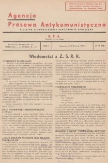 Agencja Prasowa Antykomunistyczna : APA. 1938, nr 15