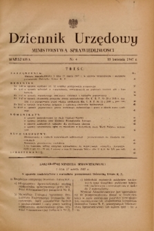 Dziennik Urzędowy Ministerstwa Sprawiedliwości. 1947, nr 4