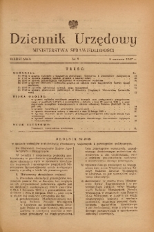 Dziennik Urzędowy Ministerstwa Sprawiedliwości. 1947, nr 5