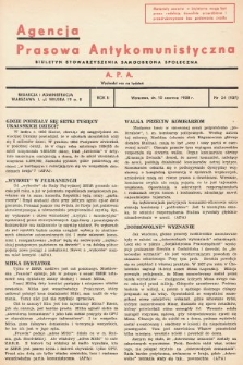 Agencja Prasowa Antykomunistyczna : APA. 1938, nr 24