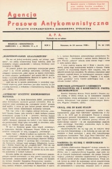 Agencja Prasowa Antykomunistyczna : APA. 1938, nr 26