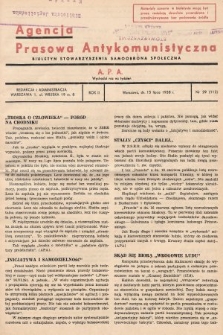 Agencja Prasowa Antykomunistyczna : APA. 1938, nr 29