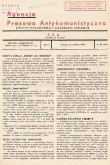 Agencja Prasowa Antykomunistyczna : APA. 1938, nr 30