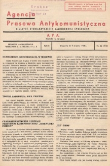 Agencja Prasowa Antykomunistyczna : APA. 1938, nr 32