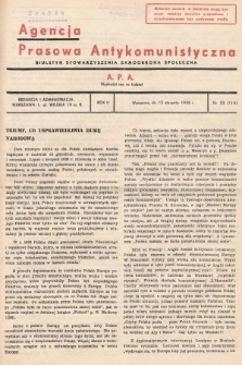 Agencja Prasowa Antykomunistyczna : APA. 1938, nr 33