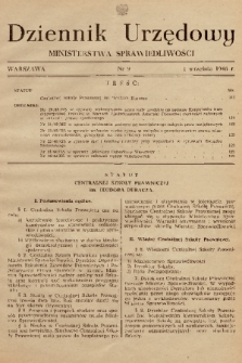 Dziennik Urzędowy Ministerstwa Sprawiedliwości. 1948, nr 9