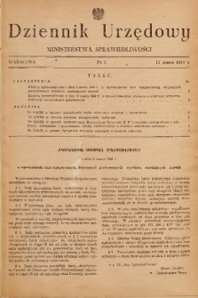 Dziennik Urzędowy Ministerstwa Sprawiedliwości. 1949, nr 2
