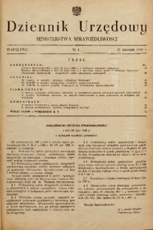 Dziennik Urzędowy Ministerstwa Sprawiedliwości. 1949, nr 4