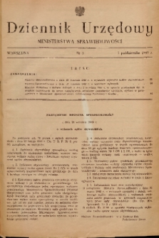 Dziennik Urzędowy Ministerstwa Sprawiedliwości. 1949, nr 5
