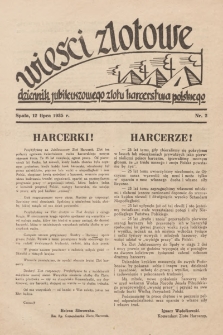 Wieści Zlotowe : dziennik Jubileuszowego Zlotu Harcerstwa Polskiego. 1935, nr 2