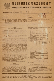 Dziennik Urzędowy Ministerstwa Sprawiedliwości. 1950, nr 1