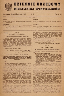 Dziennik Urzędowy Ministerstwa Sprawiedliwości. 1950, nr 3