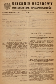 Dziennik Urzędowy Ministerstwa Sprawiedliwości. 1950, nr 4