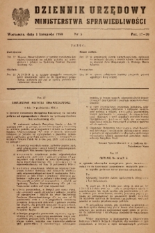 Dziennik Urzędowy Ministerstwa Sprawiedliwości. 1950, nr 5