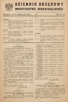 Dziennik Urzędowy Ministerstwa Sprawiedliwości. 1951, nr 7