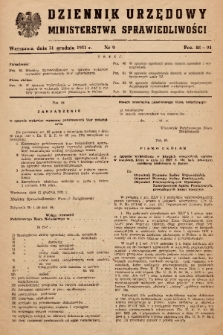 Dziennik Urzędowy Ministerstwa Sprawiedliwości. 1951, nr 9