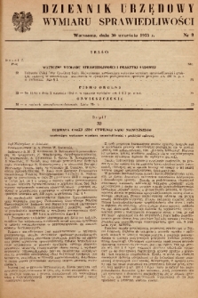 Dziennik Urzędowy Wymiaru Sprawiedliwości. 1953, nr 9