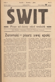 Świt : pismo młodzieży szkół średnich. 1935, nr 2