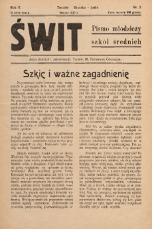 Świt : pismo młodzieży szkół średnich. 1936, nr 3