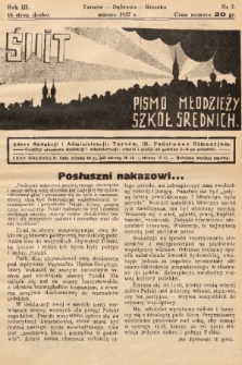 Świt : pismo młodzieży szkół średnich. 1937, nr 7