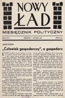 Nowy Ład : miesięcznik polityczny. 1936, nr 1